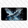 Water eagle license plate featuring an eagle sculpted from splashing water in mid-flight against a dark background in embossed-look artwork Water eagle license plate featuring an eagle sculpted from splashing water in mid-flight against a dark background in embossed-look artwork