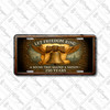 Let Freedom Ring Liberty Bell license plate featuring golden winged Liberty Bell, ornate bronze swirls, and commemorative “250 Years of Strength and Freedom” text in embossed-look artwork on aluminum.