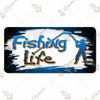 Fishing Life license plate - car tag - Blue Gradient background