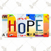 Hope Letter Art License Plate - Car Tag