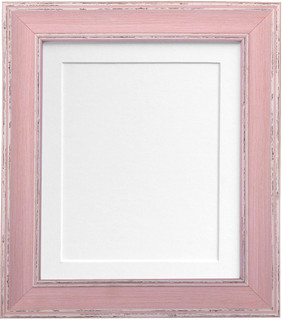 FRAMES BY POST Scandi Pink Picture Photo Frame With White, Ivory, Black, Blue, Pink, Dark Grey, Light Grey, Dark Green, Red, Silver or Gold Mounts