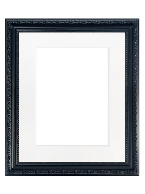 FRAMES BY POST Shabby Chic Black Picture Photo Frame with a choice of Black, White, Ivory, Dark Grey, Light Grey, Pink, Blue, Red, Dark Green, Gold, Silver Mounts.