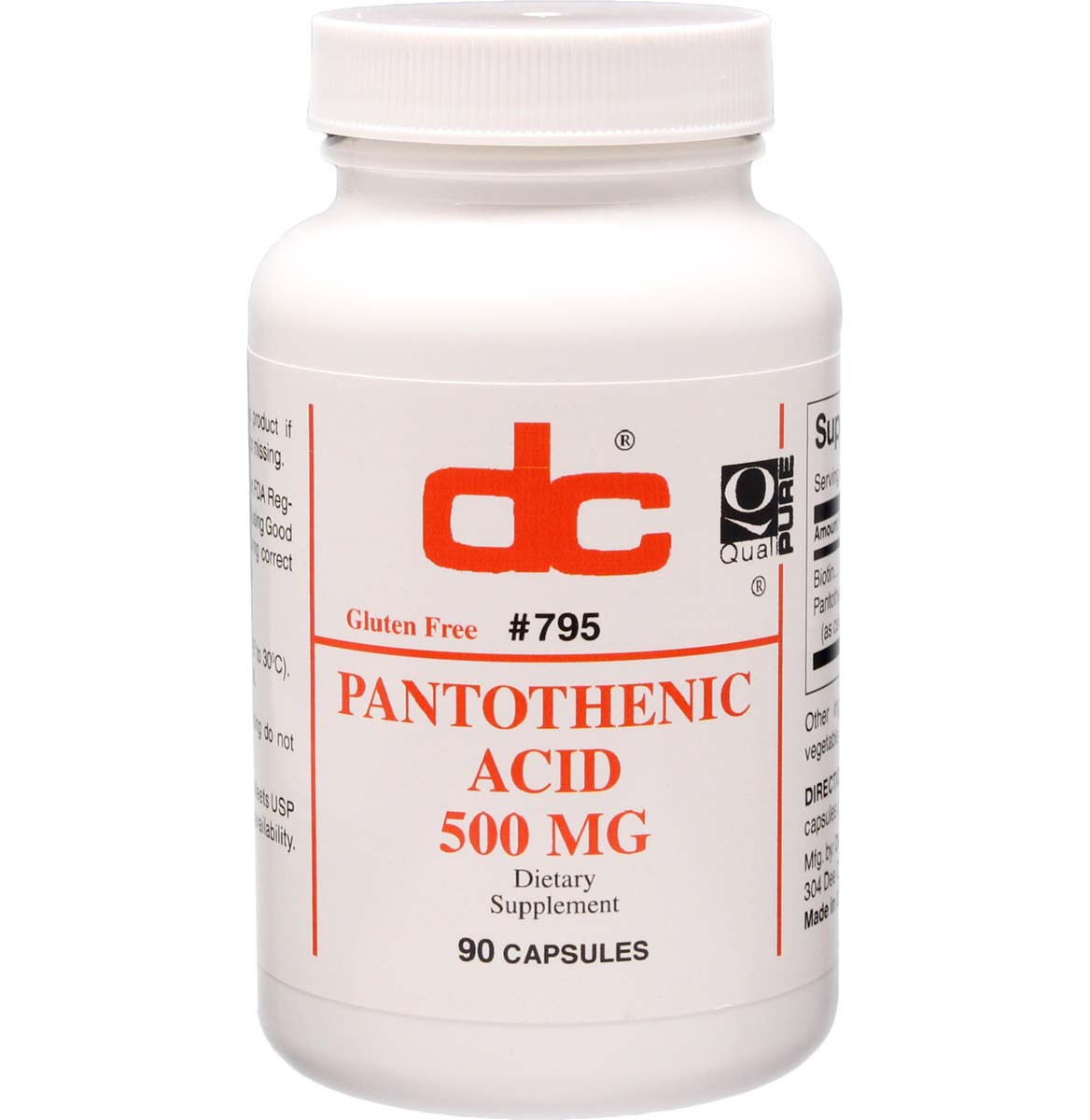 Pantothenic Acid 500 Mg - Dee Cee Labs