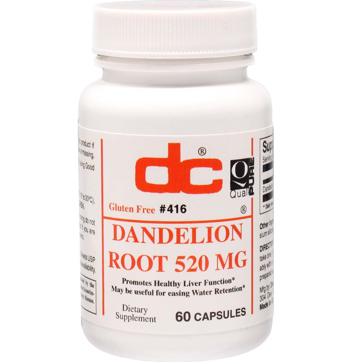 Dandelion Root 520 Mg - Dee Cee Labs