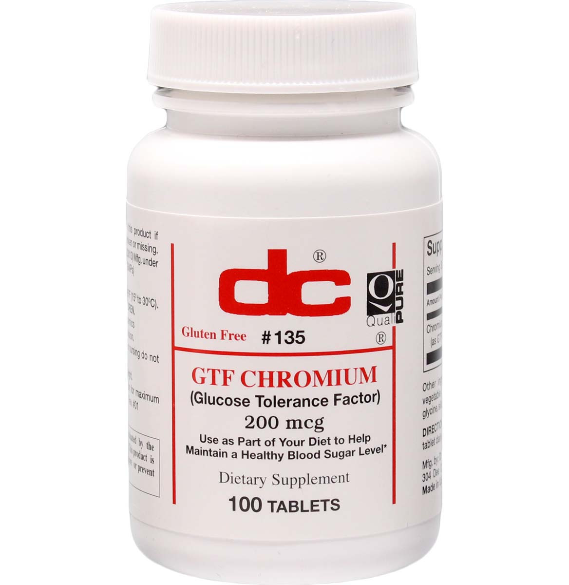 Gtf Chromium Glucose Tolerance Factor 200 Mcg - Dee Cee Labs