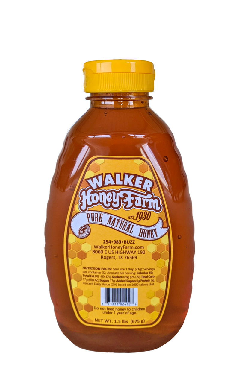 American Wildflower Honey - Pint Squeeze Bottle - Walker Honey Farm