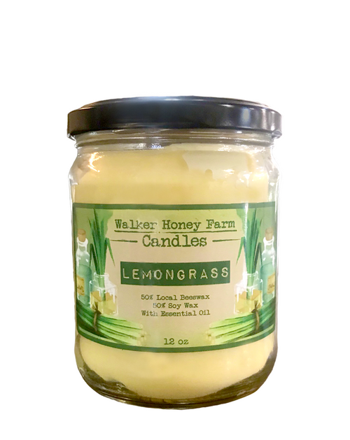 Pure Natural Local Beeswax Woodwick Candle - Lemongrass