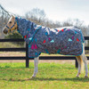 Amigo  Pony Plus Turnout Sheet, Origami with Teal Trim, 45" - 69"