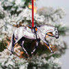 Classy Equine Gray Hunter Under Saddle Horse Ornament
