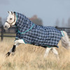 Rhino Pony Plus Medium Turnout Blanket, Navy Check/Teal,  45" - 69"