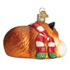 Old World Christmas Fox with Scarf Glass Ornament