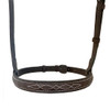 Front of Belle & Bow chain cavesson showing fancy stitching.