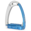 Silver/Blue Tech Stirrups Venice Children's Sloped Safety Stirrups.