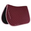 Pony saddle pad, wine with blush trim.