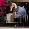 ANGLE Rhino Pony Stable Blanket, 100g, Black/Grey/White Check & Grey.