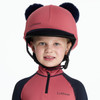 LeMieux Mini Double Pom Hat Silk, Cranberry.