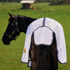 Saxon Mesh Fly Sheet with Gussets & Belly Band, White/Navy.