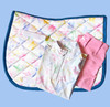 Belle & Bow Riding Tights, Blue & Pink Bows