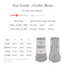 LeMieux Grafter Boot size chart, FINE legs.