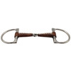 Pandaponyium D Ring Leather Covered Single Joint Snaffle Bit