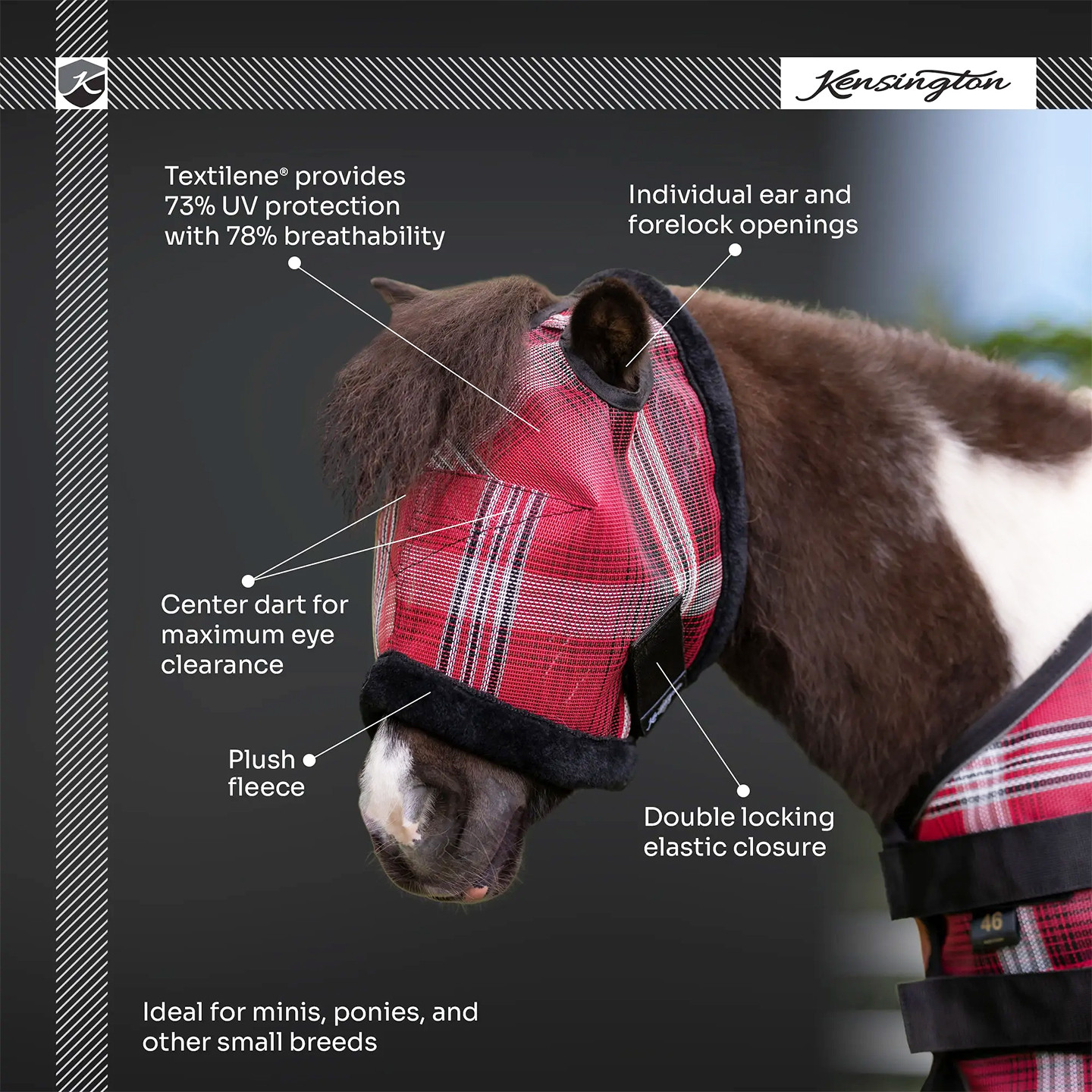 Kensington Miniature Horse Fly Mask, Sizes A & B