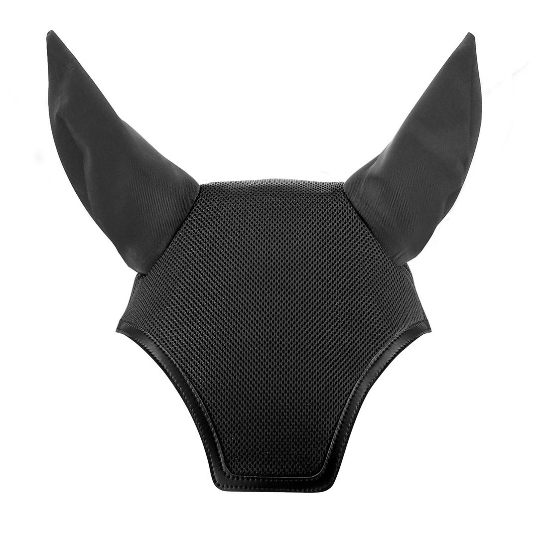 Bonnet anti-mouches pour cheval avec bords festonnés - Taille cheval uniquement (bleu marine