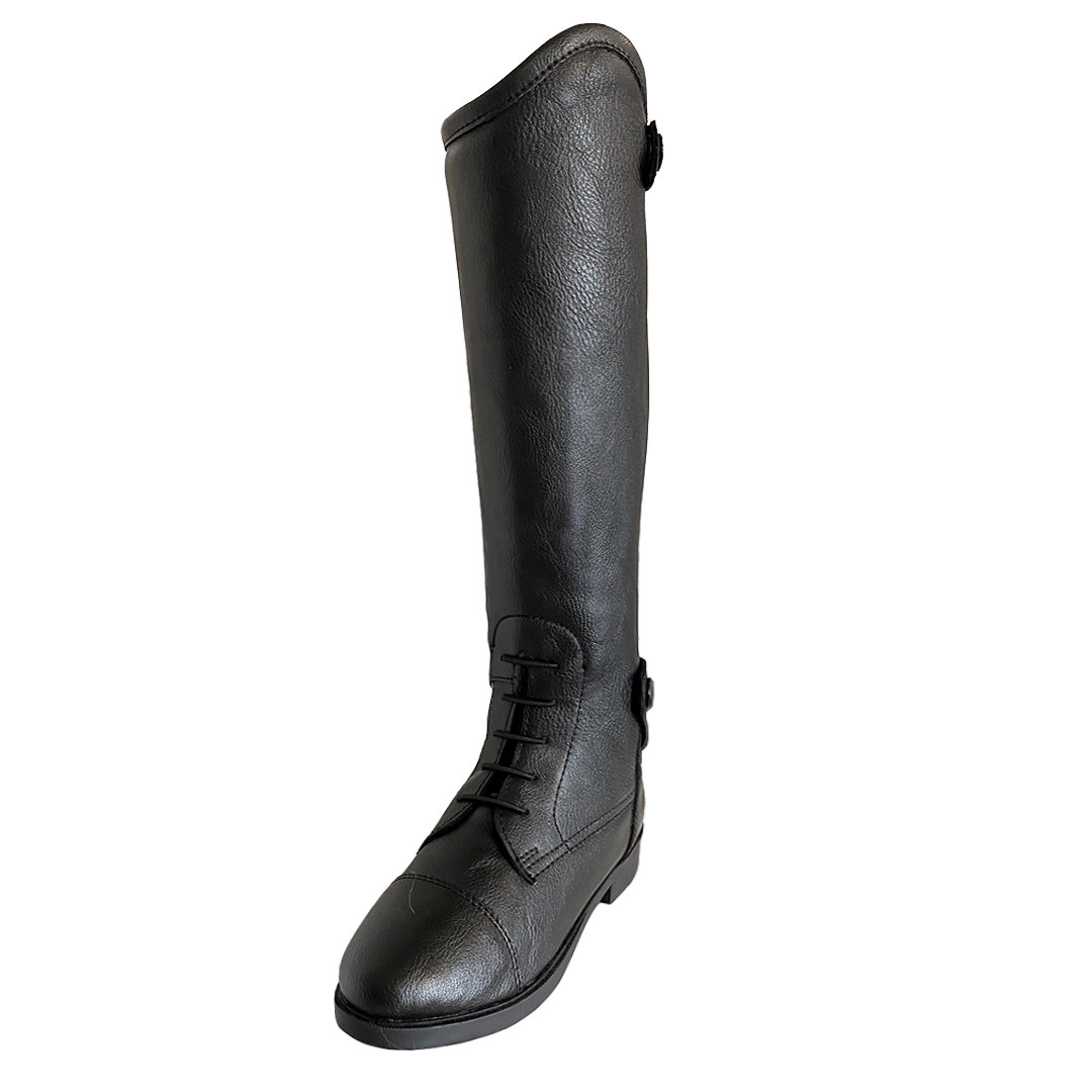 Belle Bow Black Tall Boots, Kids Sizes 11 - Main Image