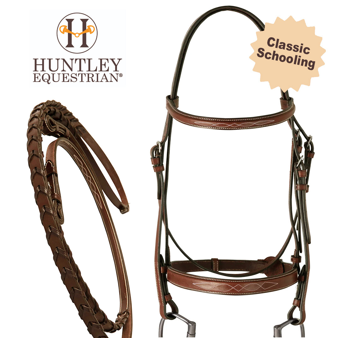 Huntley Equestrian Classic Fancy , Wide Noseband Bridle