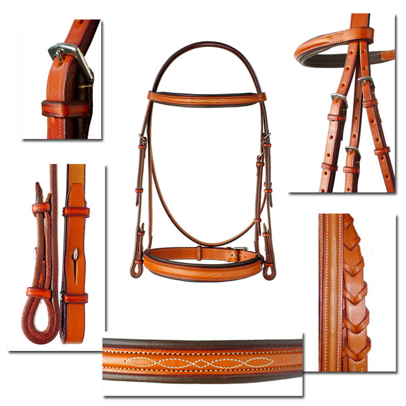 Edgewood Padded Fancy Bridle and Reins, Pony & Cob