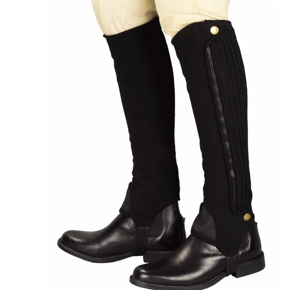 TuffRider Grippy Nubuck Half Chaps , Black.
