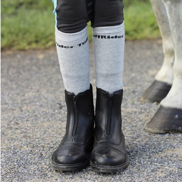 TuffRider Kid's Front-zip Paddock Boots. black.