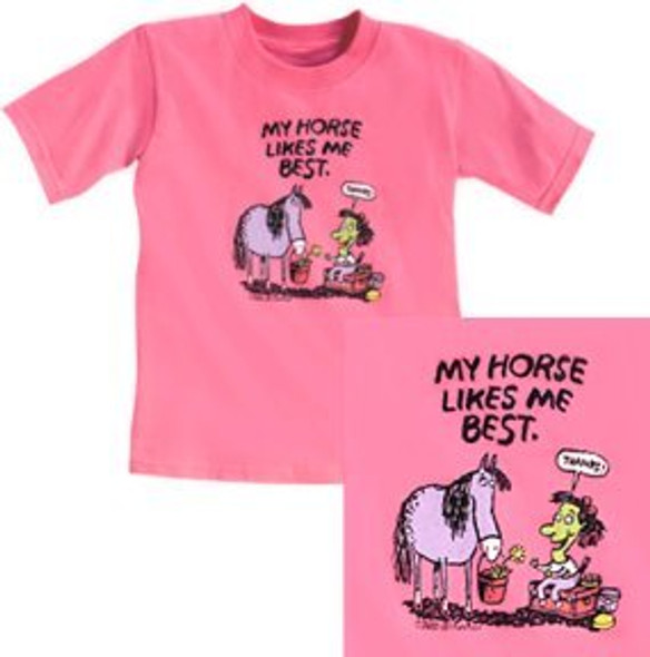 My Horse Likes Me Best Adult Tee