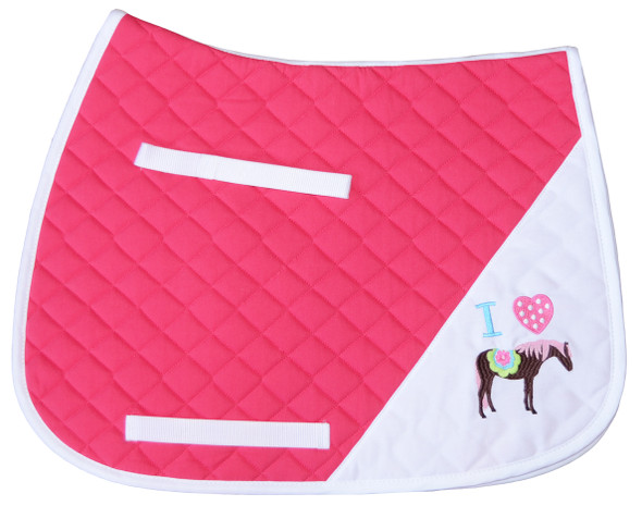 TuffRider I Heart Pony Saddle Pad, Pink. TuffRider I Heart Pony Saddle Pad, Pink.