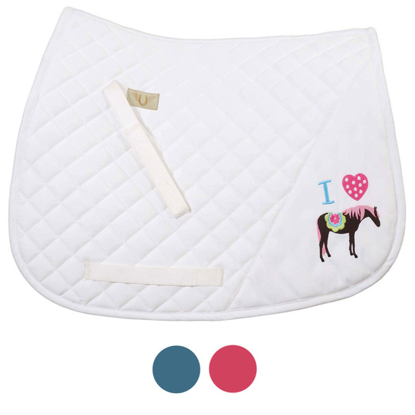 TuffRider I Heart Pony Saddle Pad, Pink. TuffRider I Heart Pony Saddle Pad, Pink.