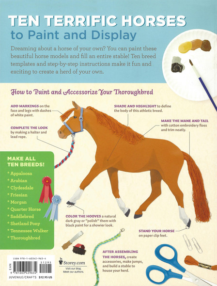 Pop-Out & Paint Horse Breeds: Create Paper Models of 10 Different Breeds