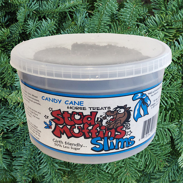 Stud Muffins SLIMS 20 Oz Tub of Horse Treats,  Candy Cane Flavor