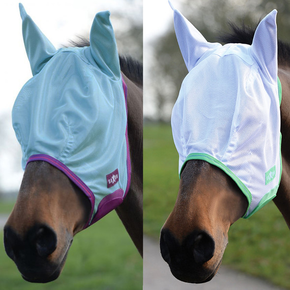 Saxon Mesh Fly Mask with Ears, Pony & Cob