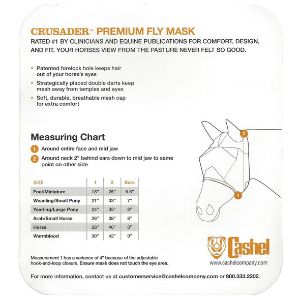 Cashel Crusader Fly Mask, Std with Ears, 4 Sizes