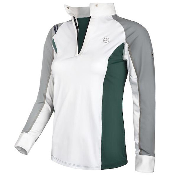 Kathryn Lily Tuxedo Block Competition Shirt, Seaside Gray/Green