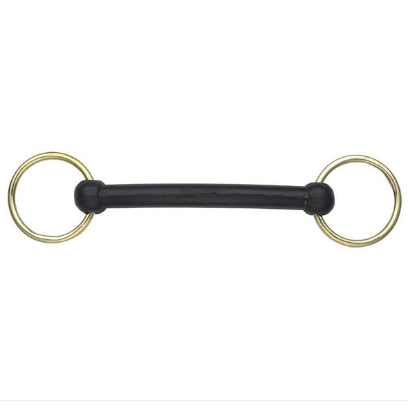 Shires Rubber Coated In-Hand Bit, Brass Rings, 4", 4.25" & 4.5"