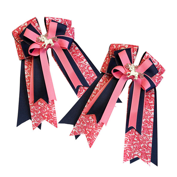 Belle & Bow Show Bows, Max Pink, Navy & Pink