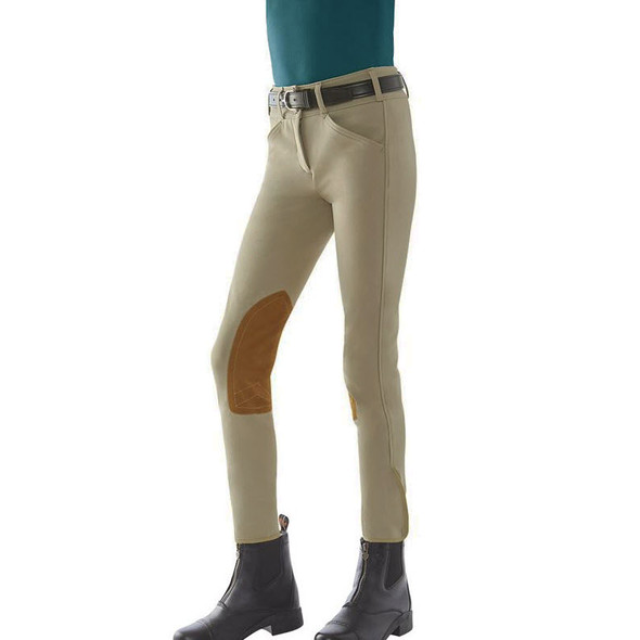 Tailored Sportsman Girls Trophy Hunter Low Rise Breech, Tan, Front Zip, Sizes 8 - 16