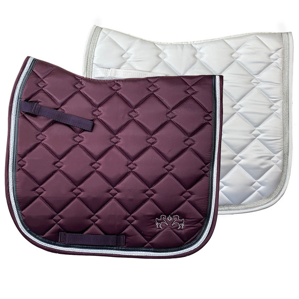 Equine Couture Satin Pony Dressage Pad with Silver Sparkle Trim