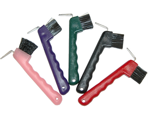 Jacks Plastic Hoof Pick With Brush