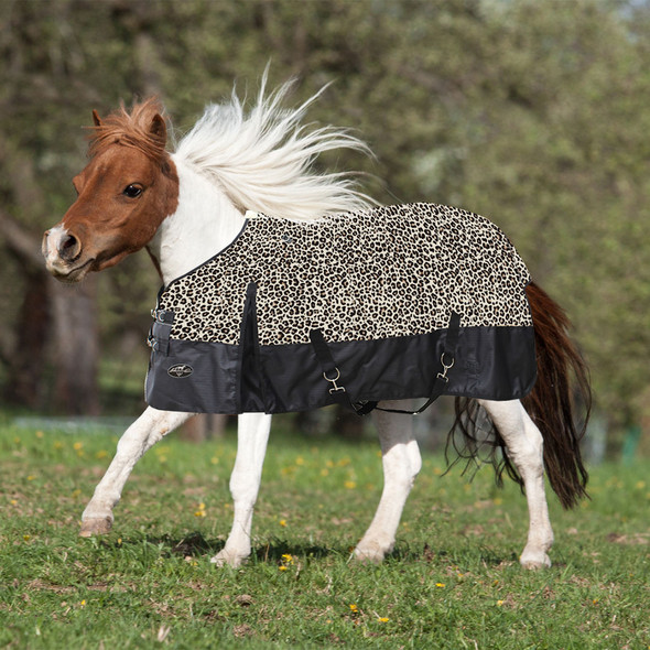 Equisential by Professional's Choice Miniature Horse Medium Turnout, Cheetah/Black, 36" - 48"