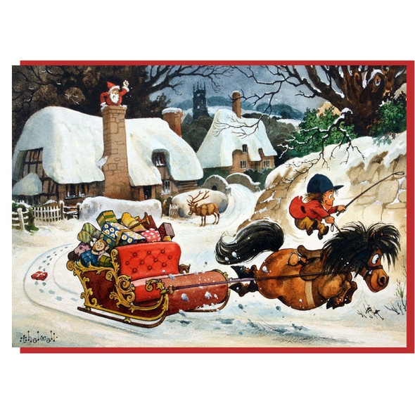 Thelwell Christmas Card, 'The Hijak', Single Card