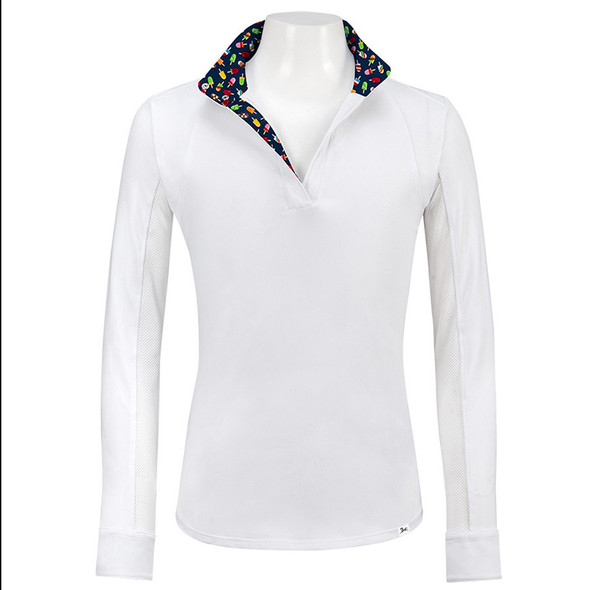 RJ Classics Maddie Jr 37.5 Shirt, White with Popsicles Trim.