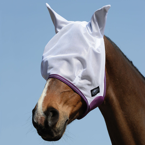 Weatherbeeta Comfitec Airflow  Fly Mask With Ears, White/Violet/Blue, Pony