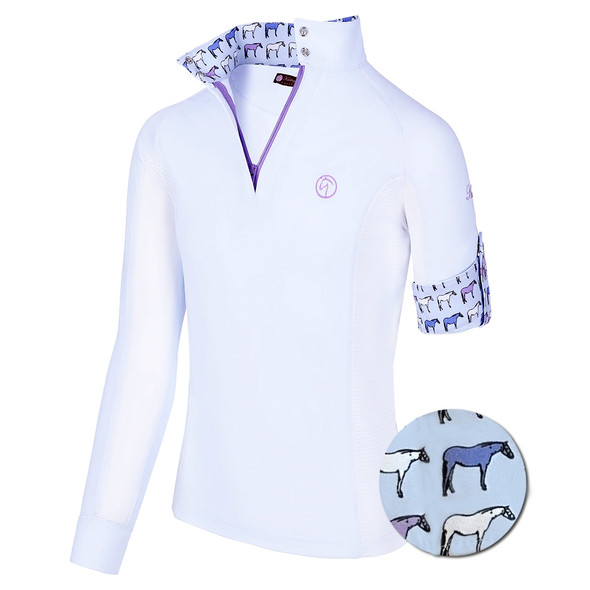 ProAir3 Sunshirt- Navy with Tan/White – Kathryn Lily Equestrian