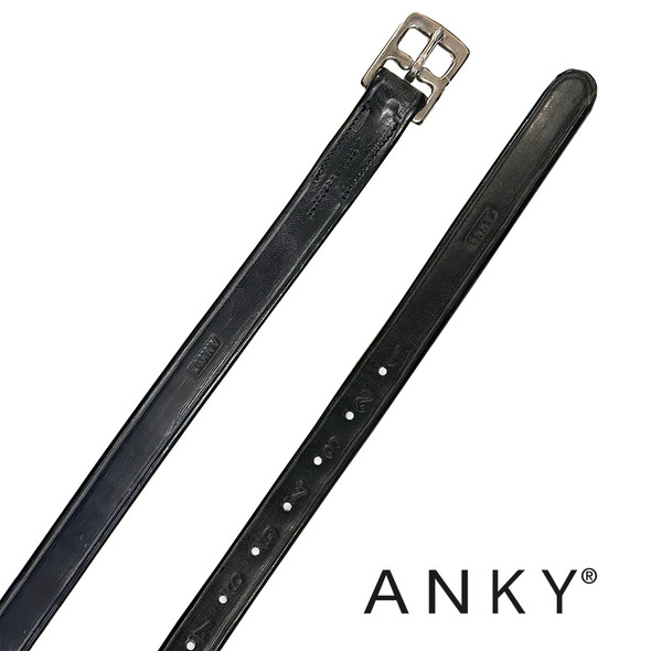 Anky Junior Solid Stirrup Leathers, Black, 48"